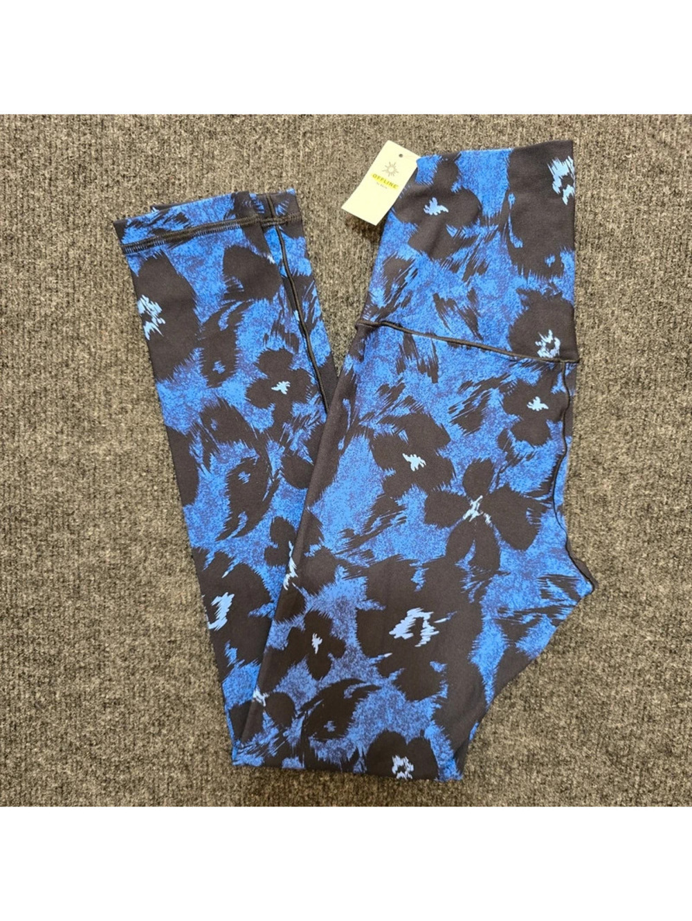 Offline by Aerie Leggings Womens Small S Blue Black Floral Abstract High Rise
